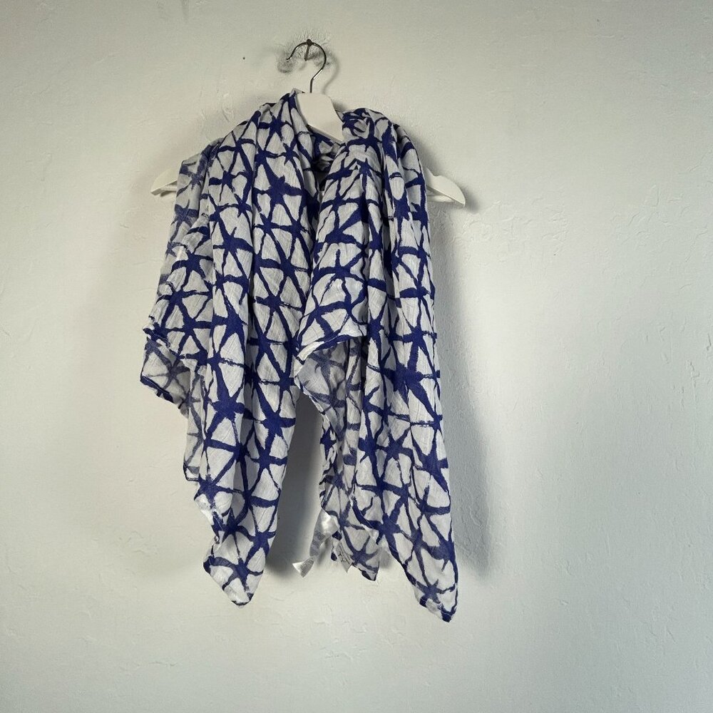 Aden + Anais Womens Muslim Swaddle Blanket 22" X 22" White Blue Geometric Print
